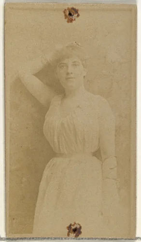[Actress posing with hand over head], from the Actors and Actresses series (N145-8) issued by Duke Sons & Co. to promote Duke Cigarettes by W. Duke, Sons & Co., photograph, 1890-1895