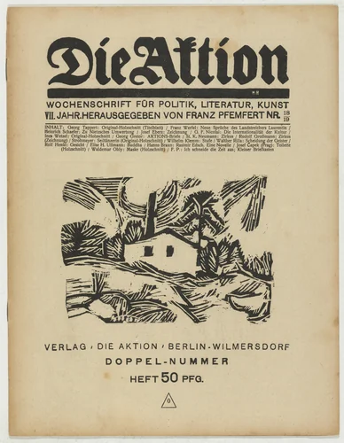 Die Aktion, vol. 7, no. 18/19 by Georg Tappert
Ines Wetzel
Ottheinrich Strohmeyer
Josef Capek
Waldemar Ohly, periodical, 1917