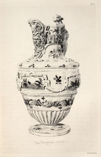 History of the Ceramic Art: A Descriptive and Philosophical Study of the Pottery of All Ages and All Nations: Spain: Talavera de la Reyna- Faience- Ewer (Plate X) by Jules Jacquemart, book, 1877