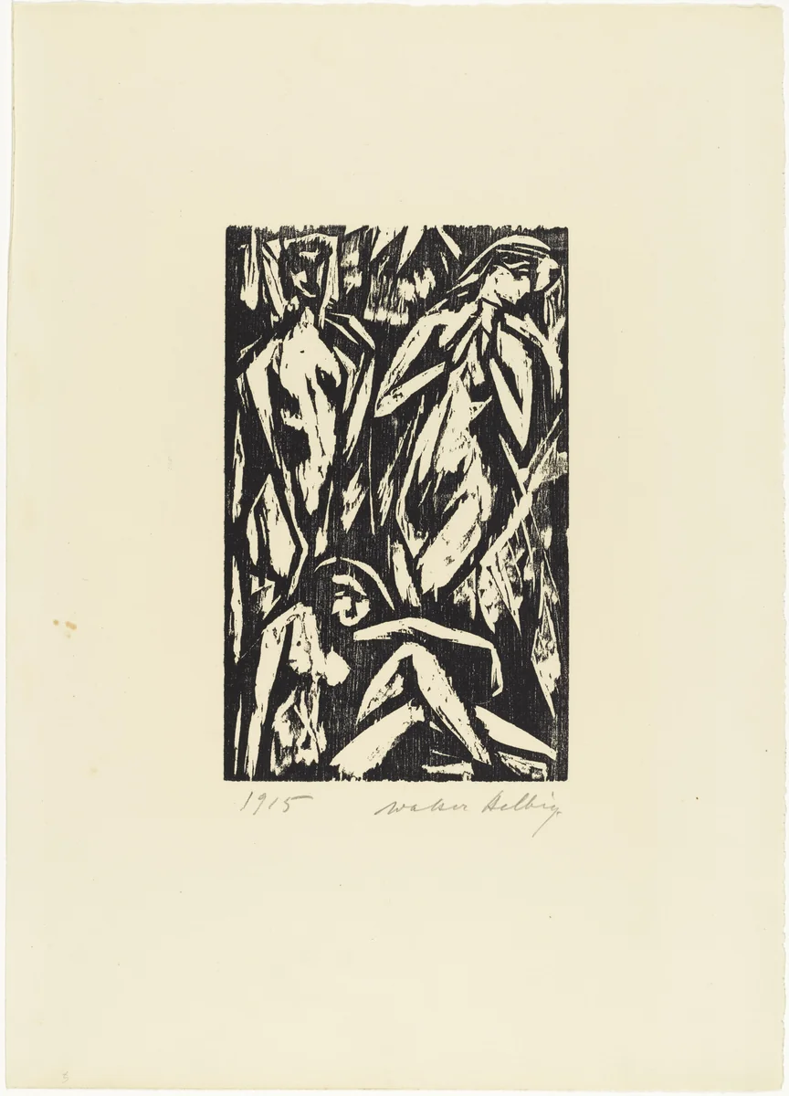 Nudes (Akte) from 16 Woodcuts (16 Holzschnitte) by Walter Helbig, print, 1915