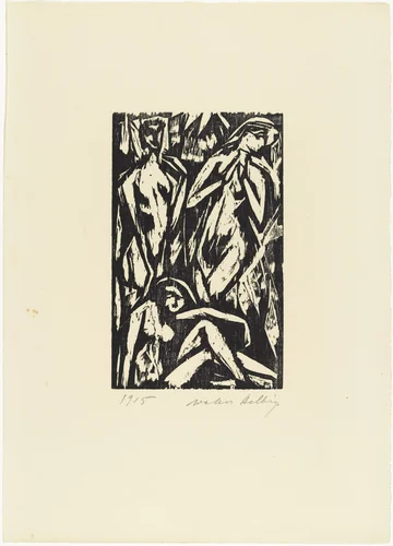 Nudes (Akte) from 16 Woodcuts (16 Holzschnitte) by Walter Helbig, print, 1915
