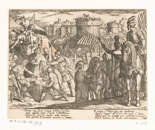 Illustratie bij Canto XI van Tasso's 'Gerusalemme Liberata' by Antonio Tempesta, print, 1565-1630