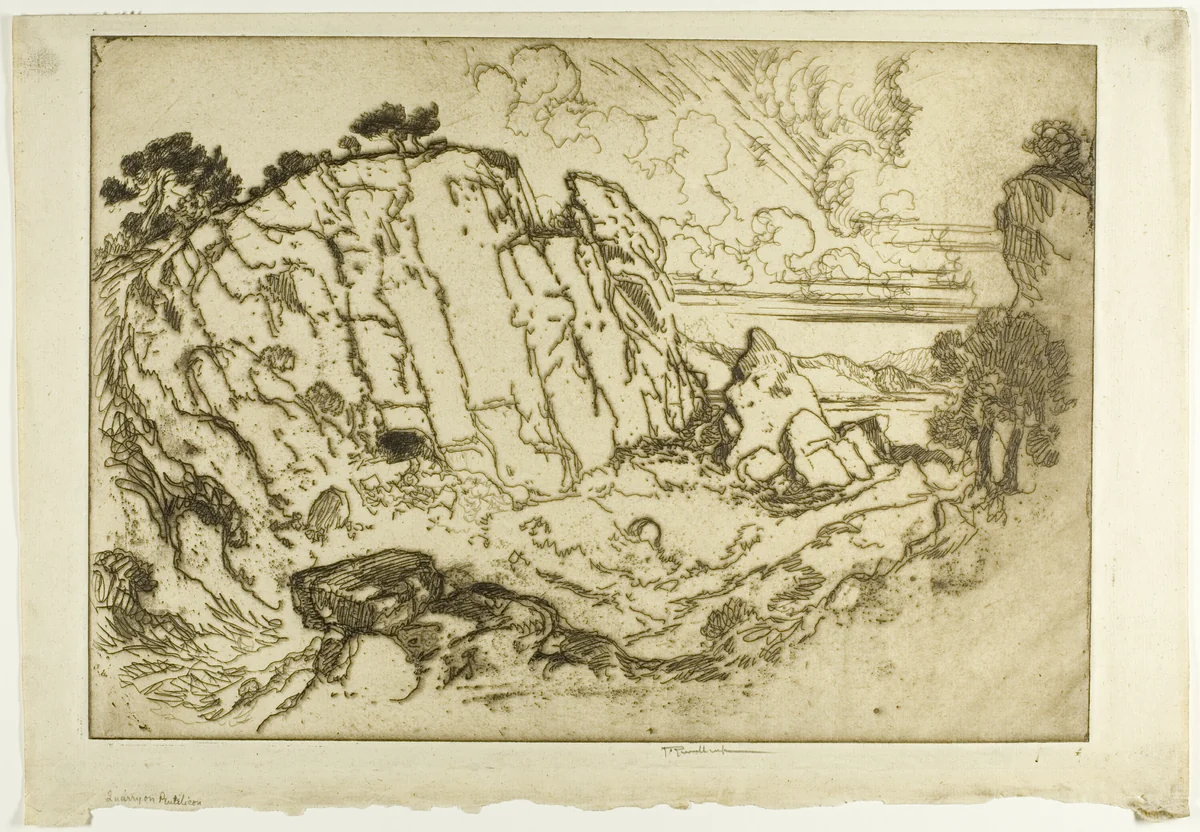 Quarry on Pentelicon by Joseph Pennell, print, 1913