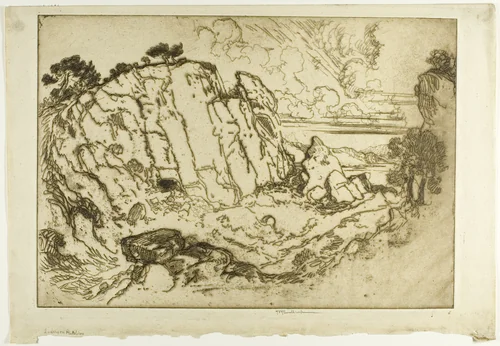 Quarry on Pentelicon by Joseph Pennell, print, 1913