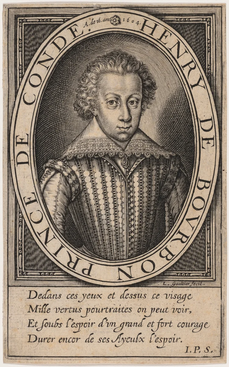 Henry II de Bourbon, Prince de Conde by Léonard Gaultier, print, 1604