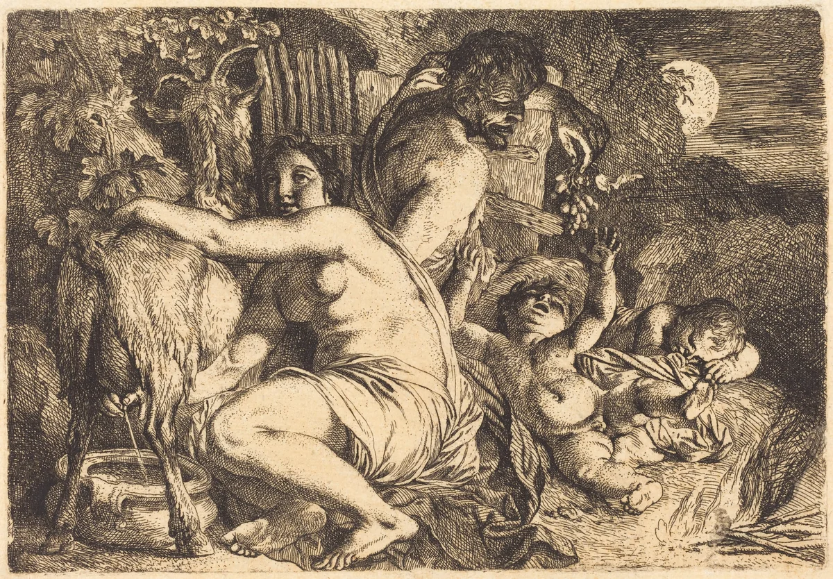 The Satyr's Family by Christian Wilhelm Ernst Dietrich, print, 1712-1774