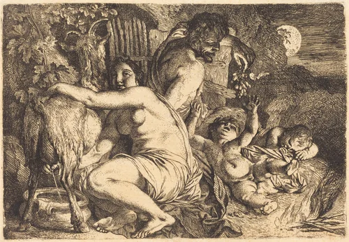The Satyr's Family by Christian Wilhelm Ernst Dietrich, print, 1712-1774
