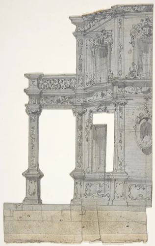 Design for a Stage Set at the Opéra, Paris by Eugène Cicéri, drawing, 1830-1890