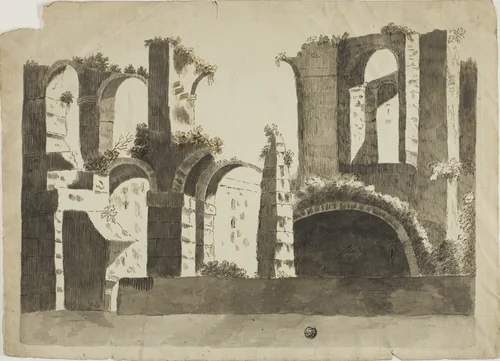 Roman Ruins by Unknown Artist, drawing, 1700-1799