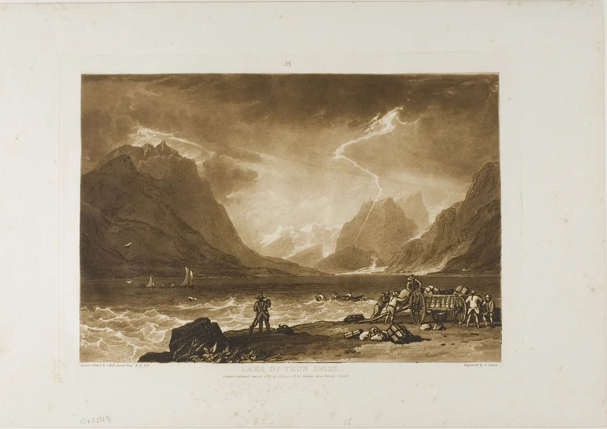 Lake of Thun, plate 15 from Liber Studiorum by Joseph Mallord William Turner, print, 1808