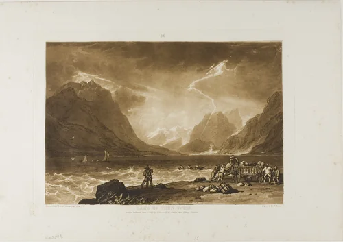 Lake of Thun, plate 15 from Liber Studiorum by Joseph Mallord William Turner, print, 1808