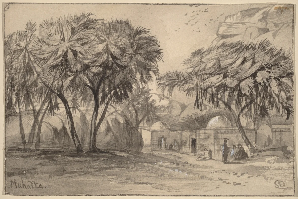 Mahatta by Edward Lear, drawing, 1884-1885