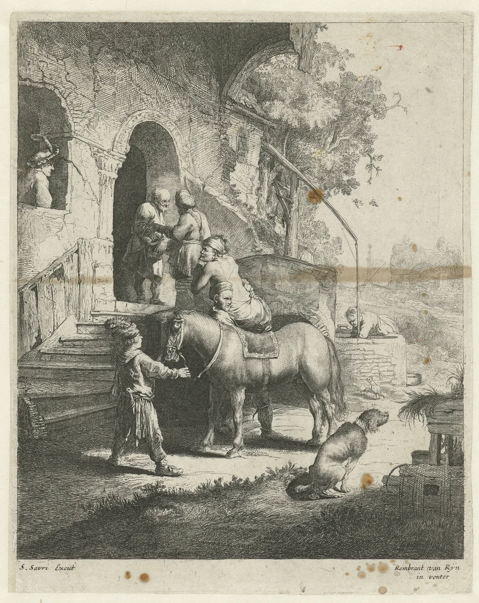 The Good Samaritan by Salomon Savery, print, 1633-1683
