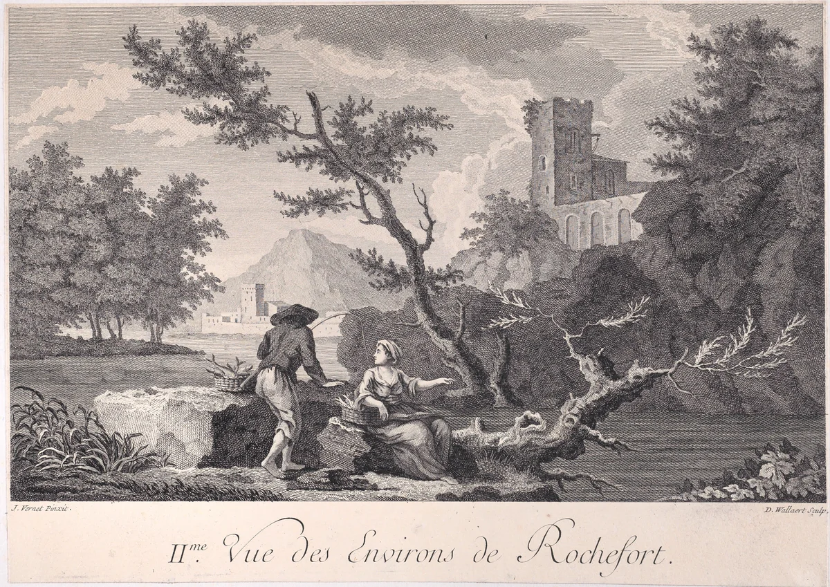 Second View of the Surroundings of Rochefort by Joseph Vernet, print, 1745-1755