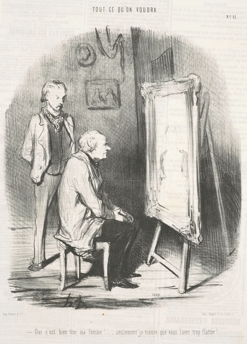 Oui c'est bien feue ma femme! ... by Honoré Daumier, print, 1847