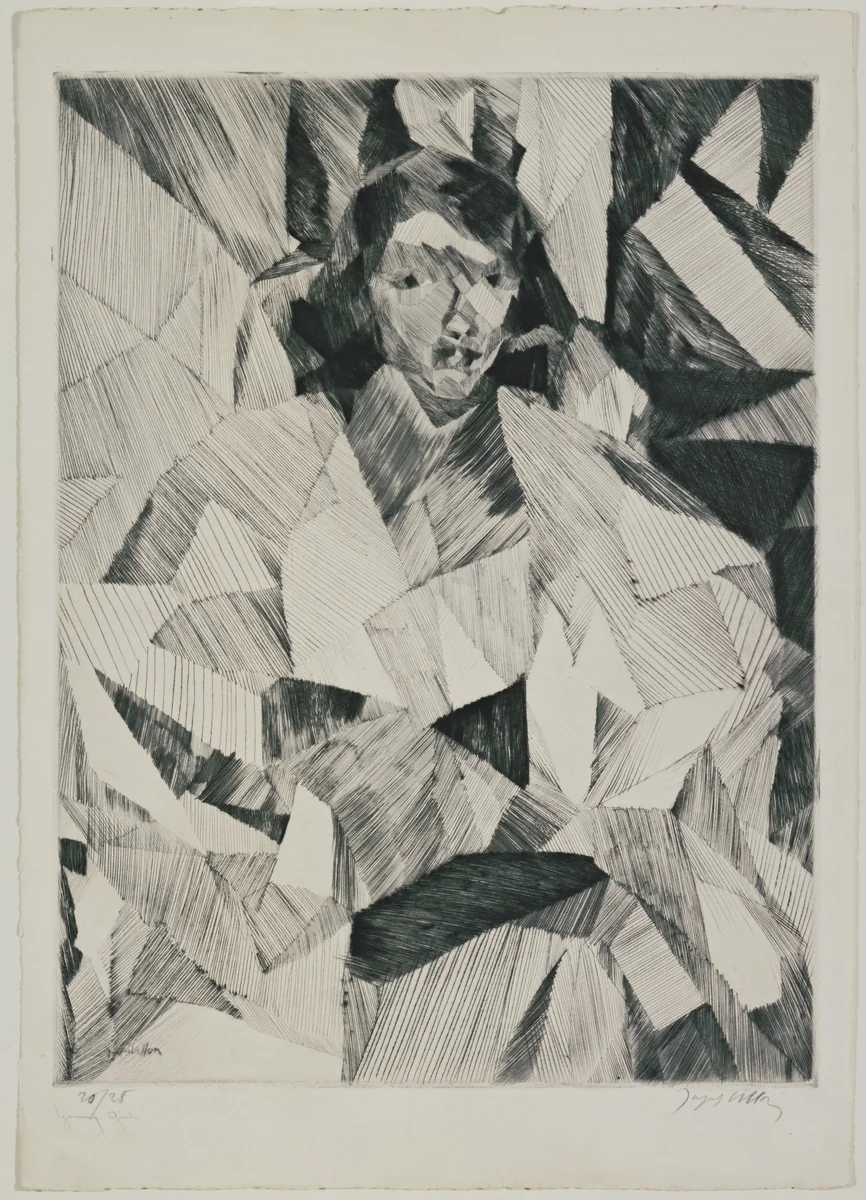 Front View of Yvonne D. (Yvonne D. de face) by Jacques Villon, print, 1913