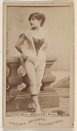 Mlle. Muller, Paris, from the Actors and Actresses series (N45, Type 1) for Virginia Brights Cigarettes by Allen & Ginter, photograph, 1885-1891