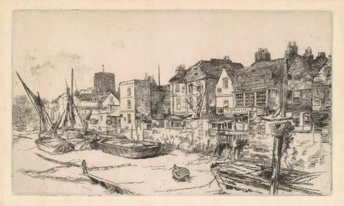 The 'Adam and Eve', Old Chelsea by James McNeill Whistler, print, 1878