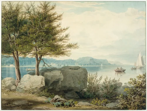 Weehawken from Turtle Grove by William James Bennett, artwork, 1827-1833