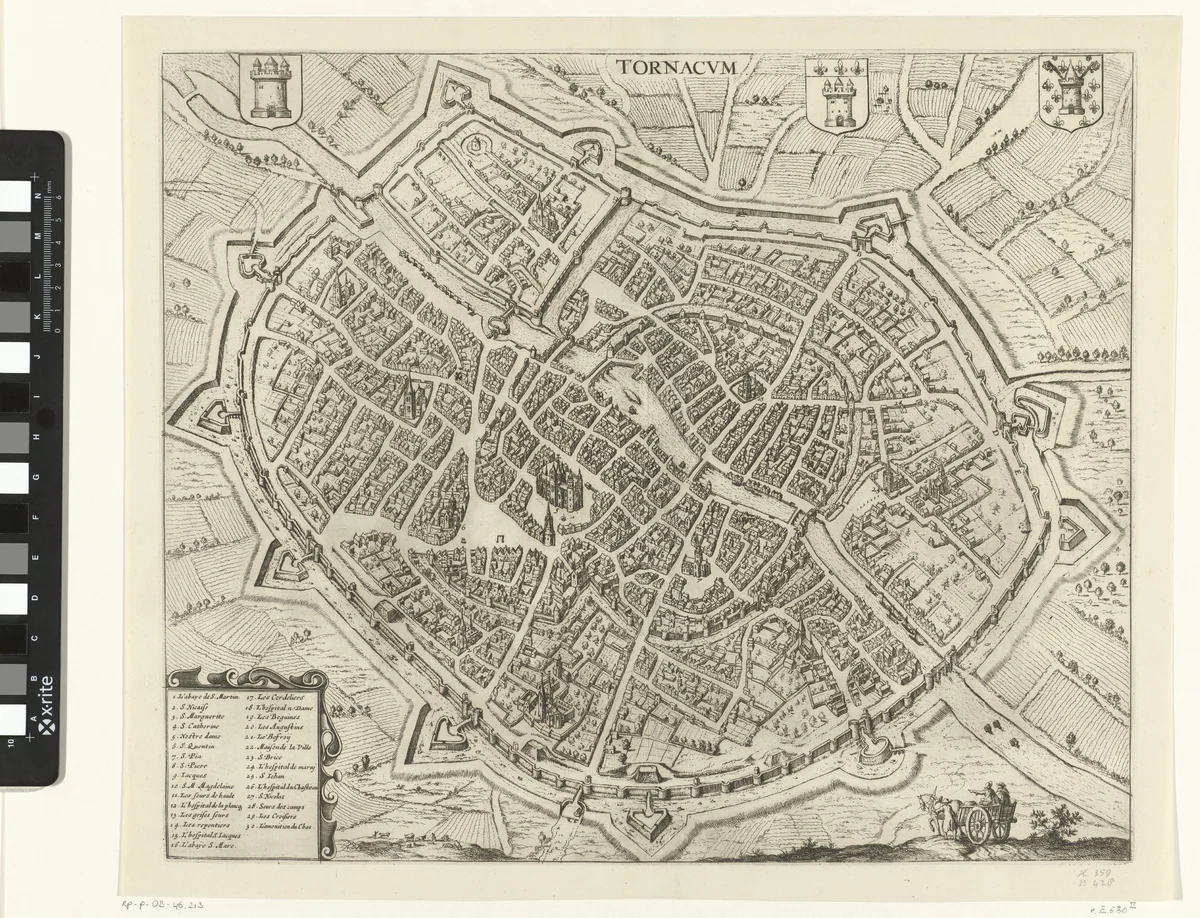 Plattegrond van Doornik by Jan Luyken, print, 1588
