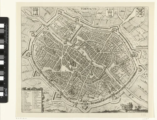 Plattegrond van Doornik by Jan Luyken, print, 1588