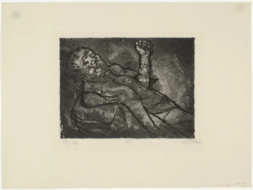 Dead Man in the Mud (Toter im Schlamm) from The War (Der Krieg) by Otto Dix, print, 1924