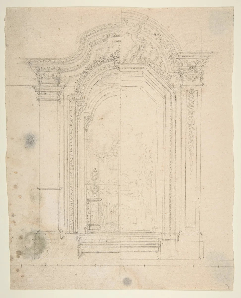 Design for Stage Set by Leonardo Marini, drawing, 1700-1800