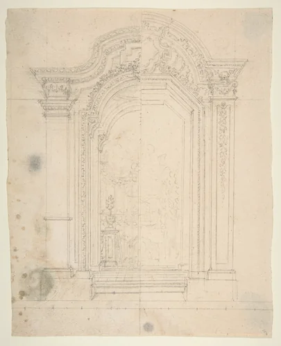 Design for Stage Set by Leonardo Marini, drawing, 1700-1800