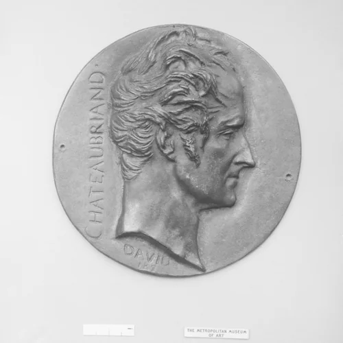 François René Auguste Vicomte de Chateaubriand (1768–1848), French statesman and man-of-letters by Pierre-Jean David d'Angers, metalwork, 1800-1899