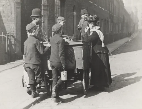 Ice-Cream Barrow, "An Altercation" by Paul Martin, photograph, 1893