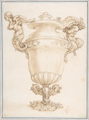 Design for an Amphora by anonymous, drawing, 1600-1699