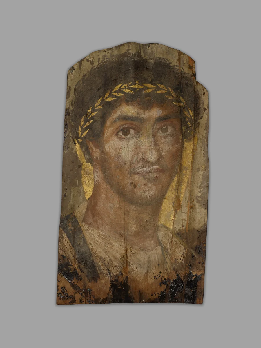 Portrait of a Man Wearing a Laurel Wreath by The Fayum, painting, 101-150