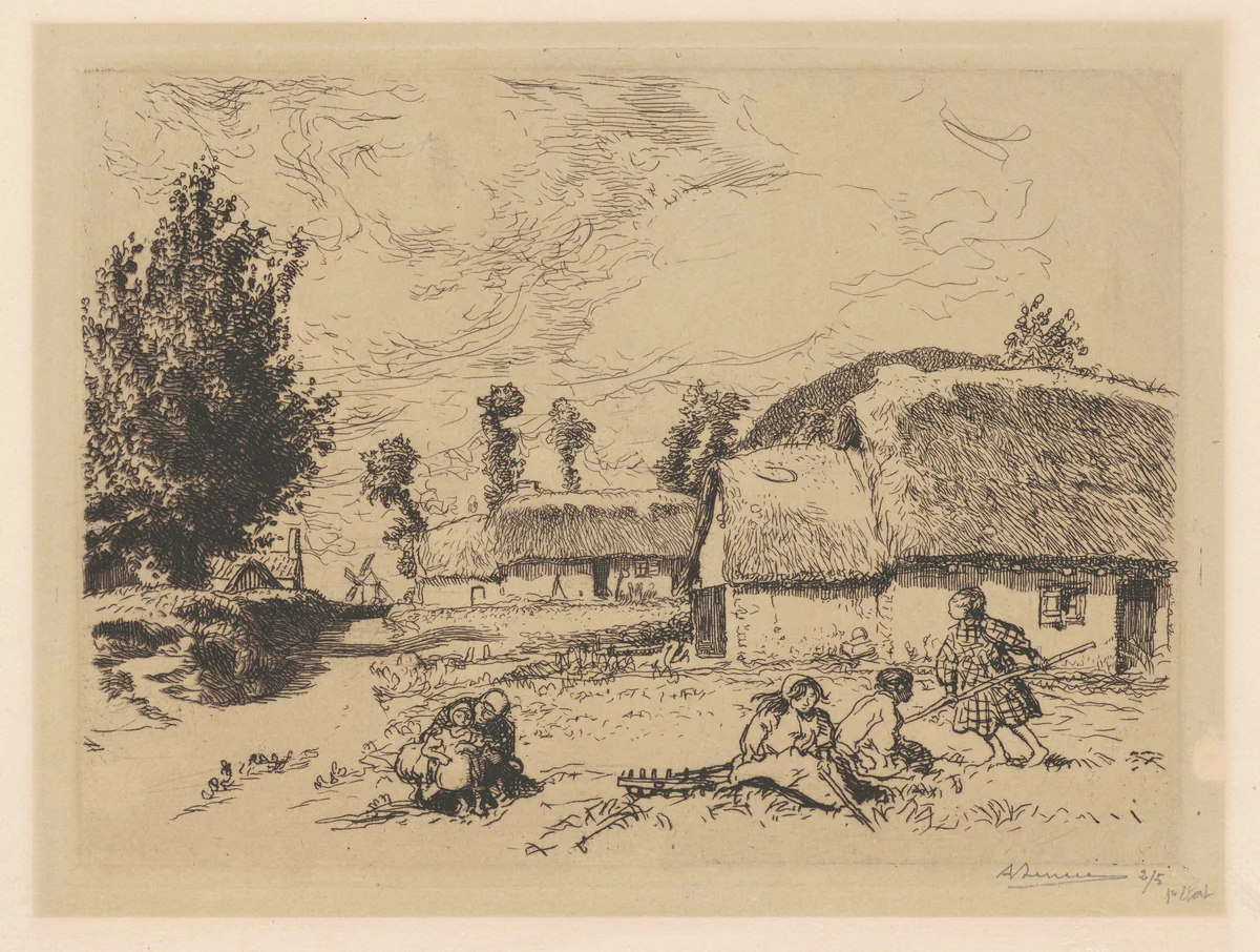 Les Deux Bourrines by Auguste Lepère, print