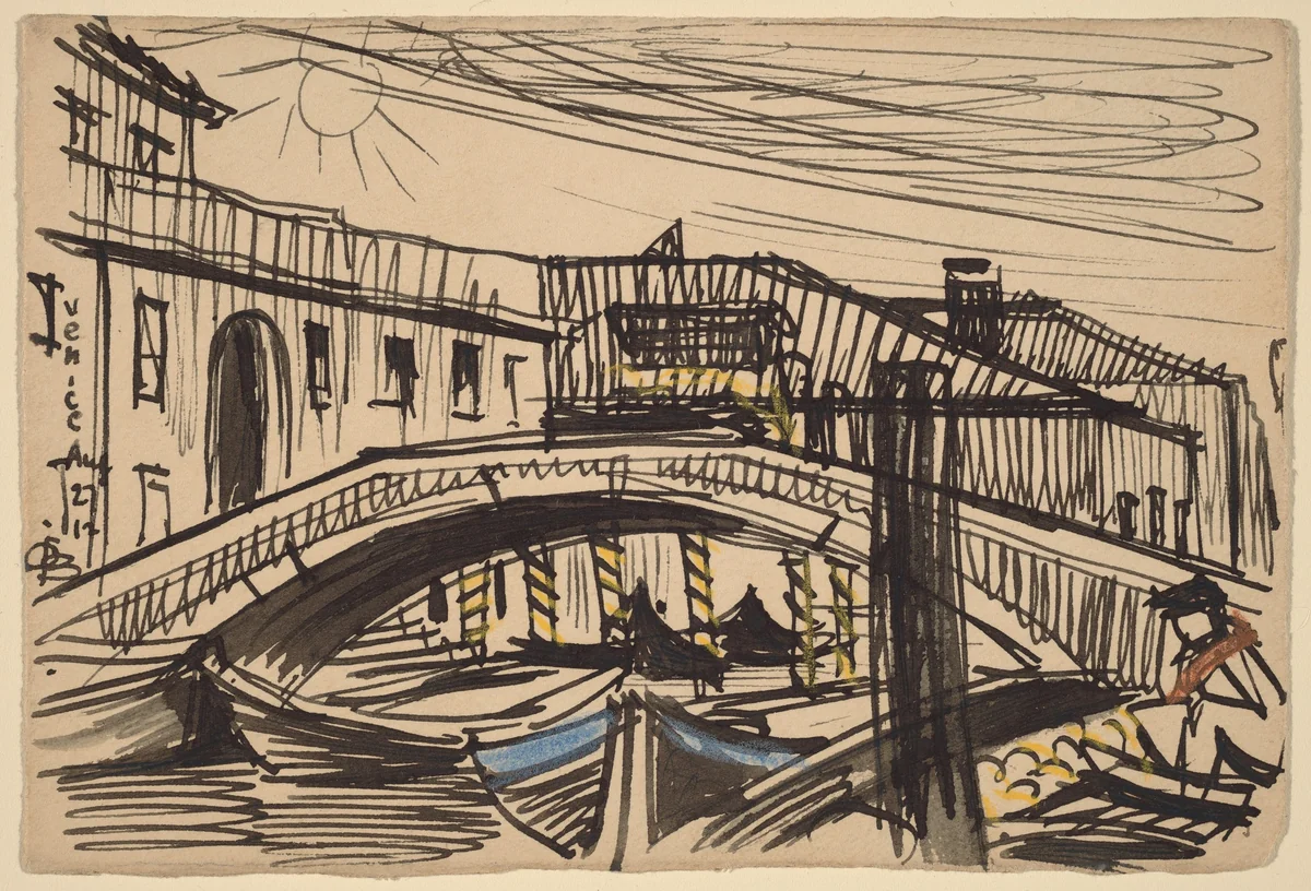 Venice, Boats by Oscar F. Bluemner, drawing, 1912