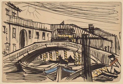 Venice, Boats by Oscar F. Bluemner, drawing, 1912