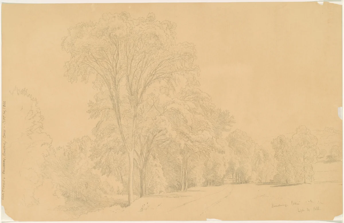 Simsbury, Connecticut by Aaron Draper Shattuck, drawing, 1866