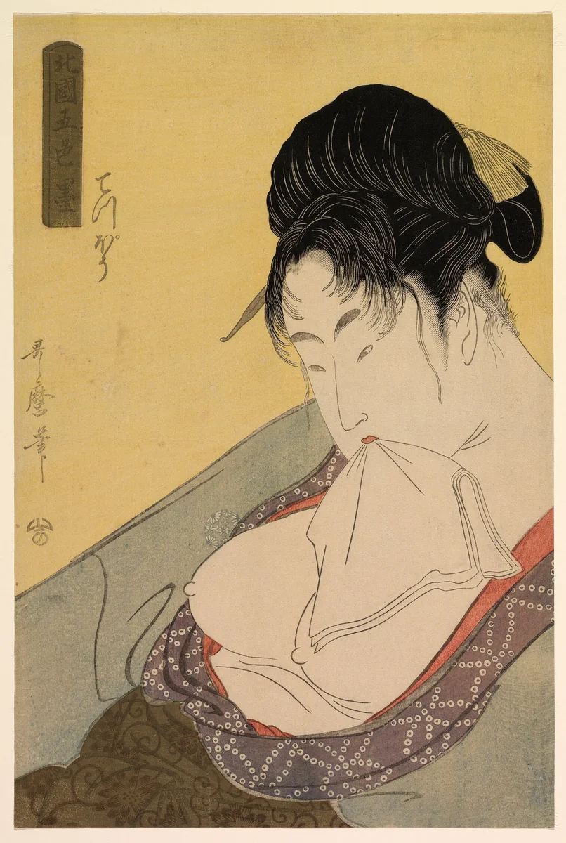 A Low Class Prostitute (Gun [teppo]), from the series “Five Shades of Ink in the Northern Quarter" ("Hokkoku goshiki-zumi") by Kitagawa Utamaro (喜多川歌麿), print, 1789-1800