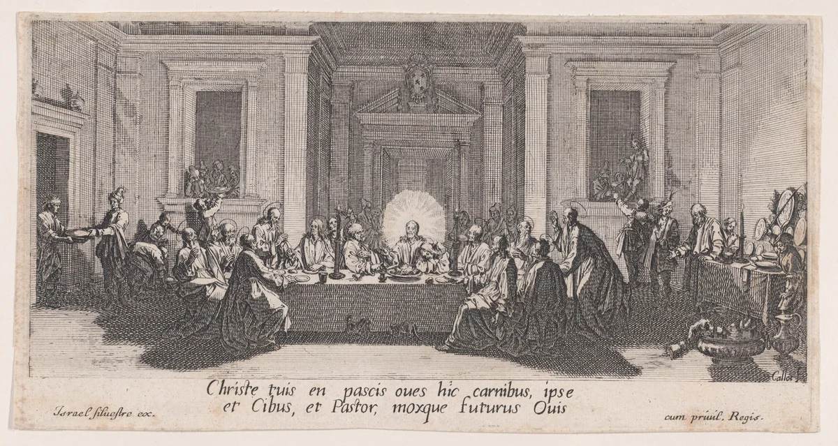La Cêne (The Last Supper), from "La Grande Passion" (The Large Passion) by Jacques Callot, print, 1618-1630