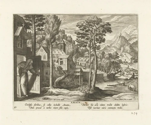 Heilige Amata van Assisi by Unknown, print, 1570-1618