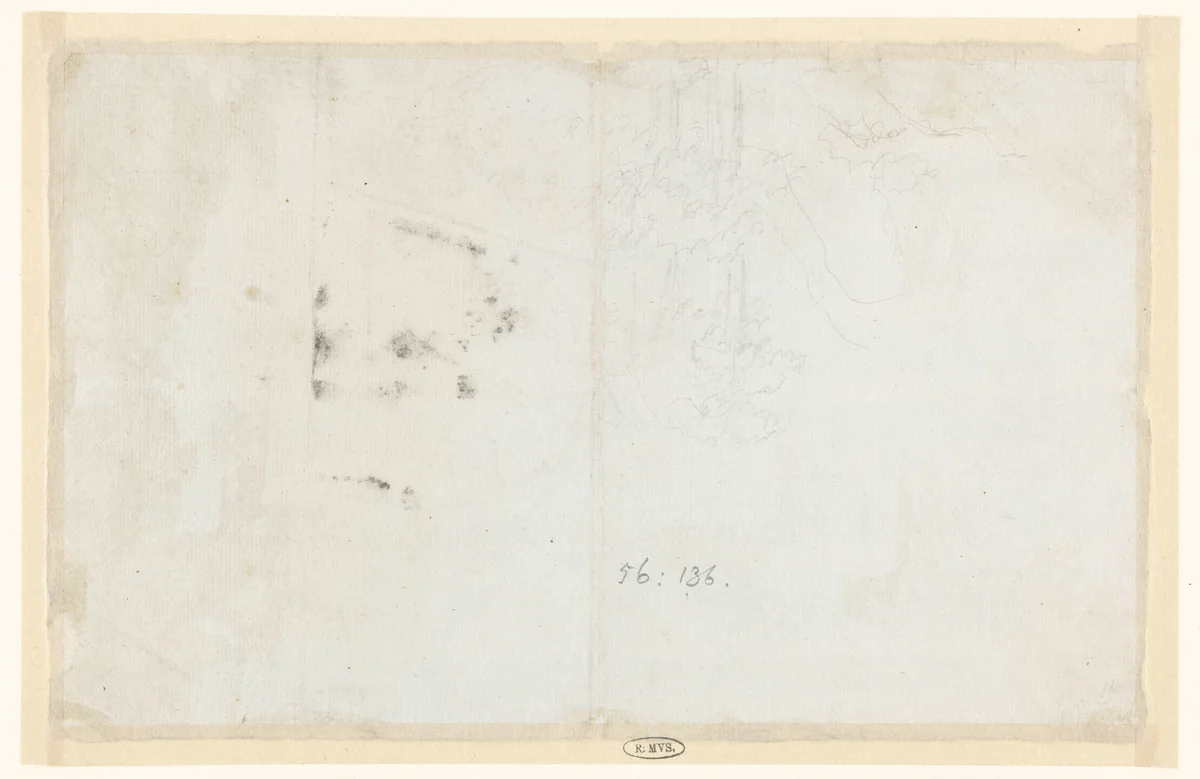 Schets met enkele bomen by David de Sandoz-Rollin, drawing, 1750-1809