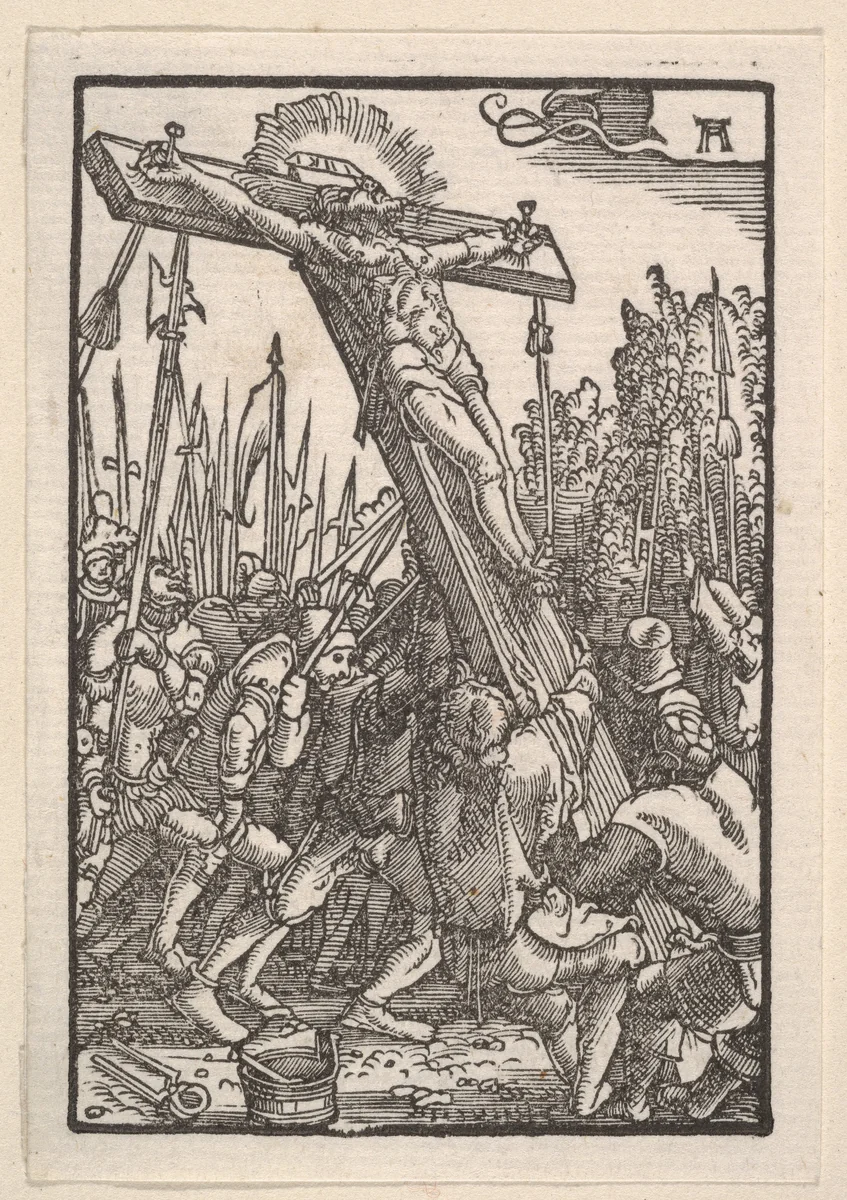 Raising of the Cross, from "The Fall and Salvation of Mankind Through the Life and Passion of Christ" by Albrecht Altdorfer, print, 1508-1518