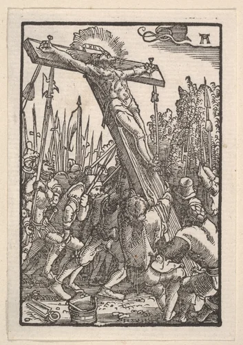 Raising of the Cross, from "The Fall and Salvation of Mankind Through the Life and Passion of Christ" by Albrecht Altdorfer, print, 1508-1518