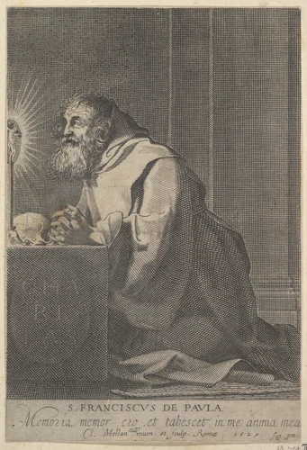 St. Francis de Paul by Claude Mellan, print, 1627
