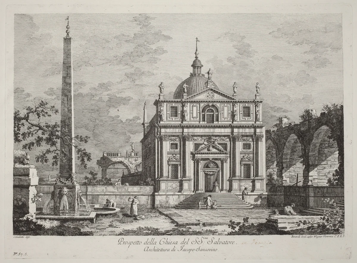 Prospetto della Chiesa del SS. Salvatore by Fabio Berardi
Canaletto, print, 1742