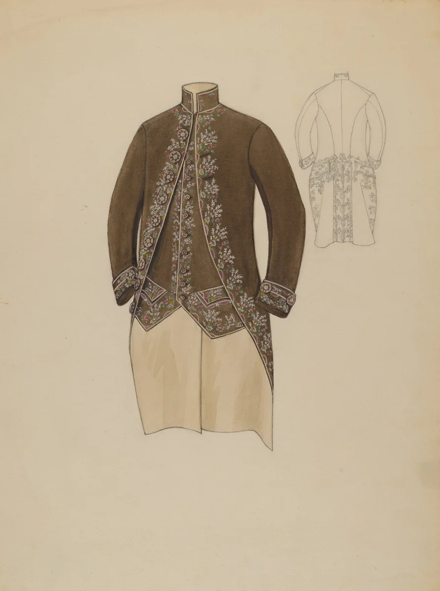 Man's Coat by Rosalia Lane, index of american design, 1936