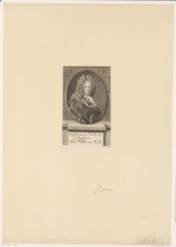 Portret van Christian Friedrich Richter by Martin Bernigeroth, print, 1713
