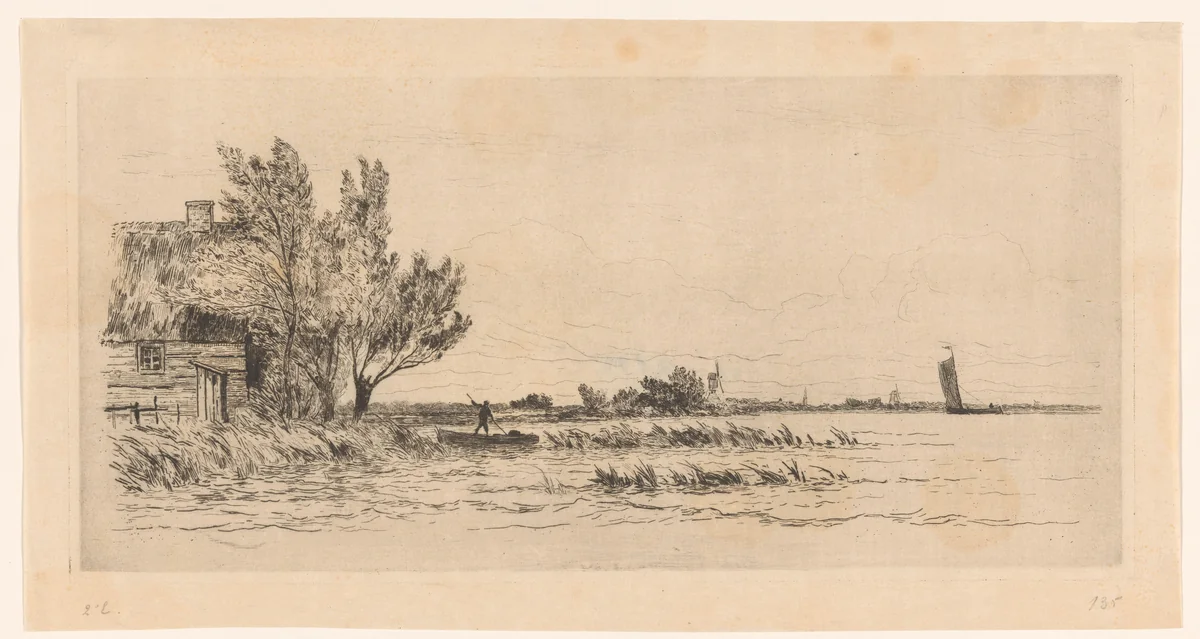 Gezicht op de Loosdrechtse Plassen by Carel Nicolaas Storm van 's-Gravesande, print, 1880