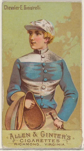 Chevalier E. Ginistrelli, from the Racing Colors of the World series (N22b) for Allen & Ginter Cigarettes by Allen & Ginter, print, 1888