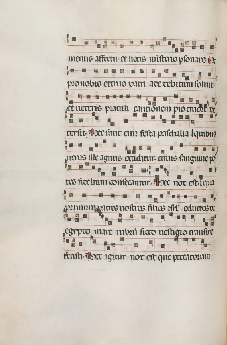 Missale: Fol. 154v: Music for "Exultet" by Bartolommeo Caporali, book, 1469
