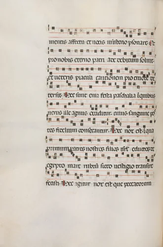Missale: Fol. 154v: Music for "Exultet" by Bartolommeo Caporali, book, 1469